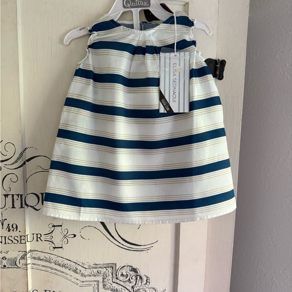 NWT Authentic Designer Elisa Sandaoui Baby Sundress with Matching Bloomers - Picture 2 of 16
